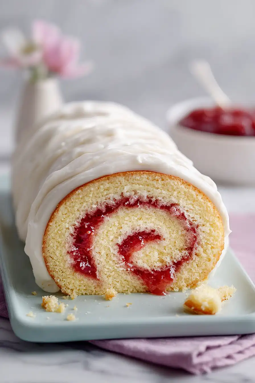 rhubarb jelly roll cake