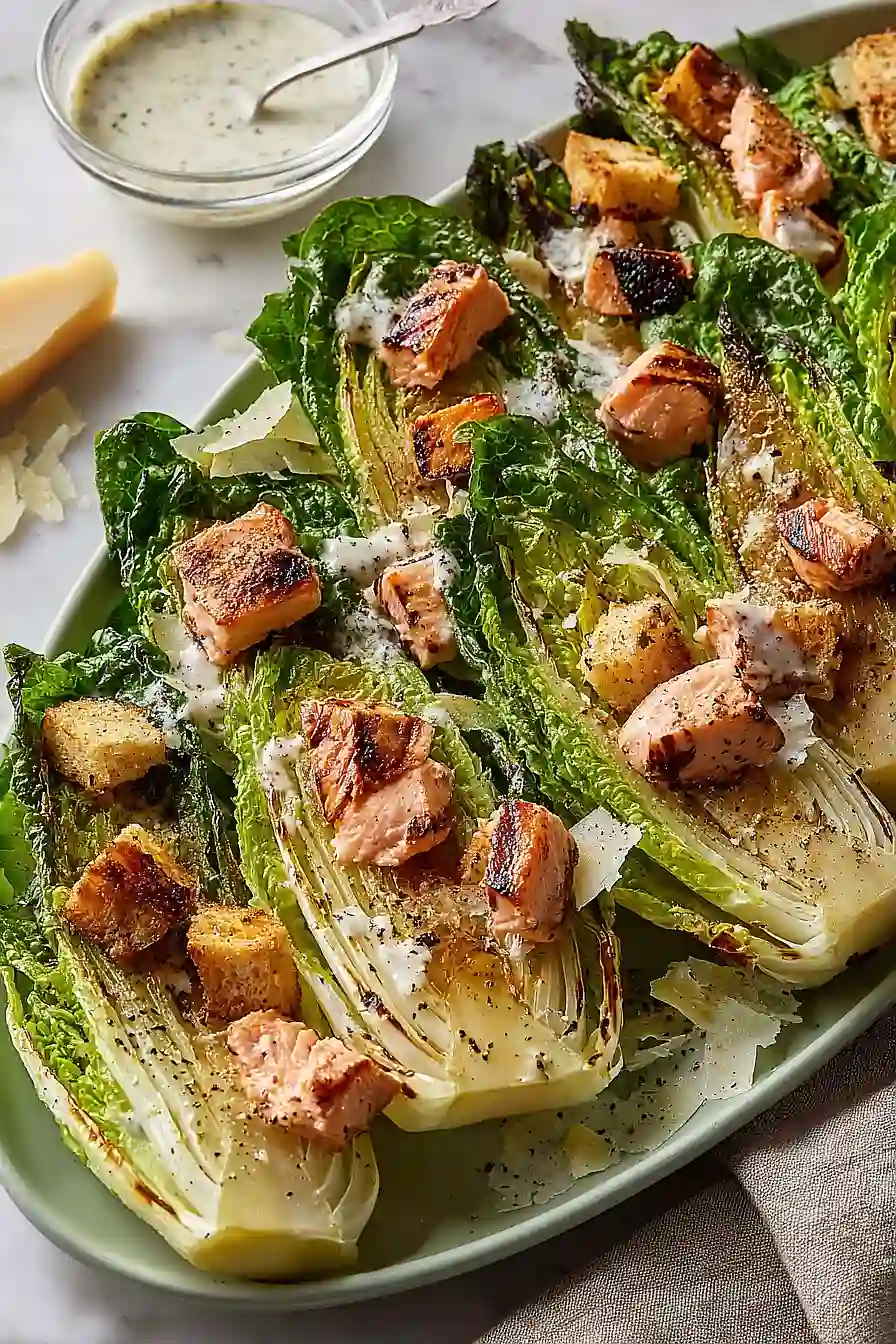 grilled salmon caesar salad