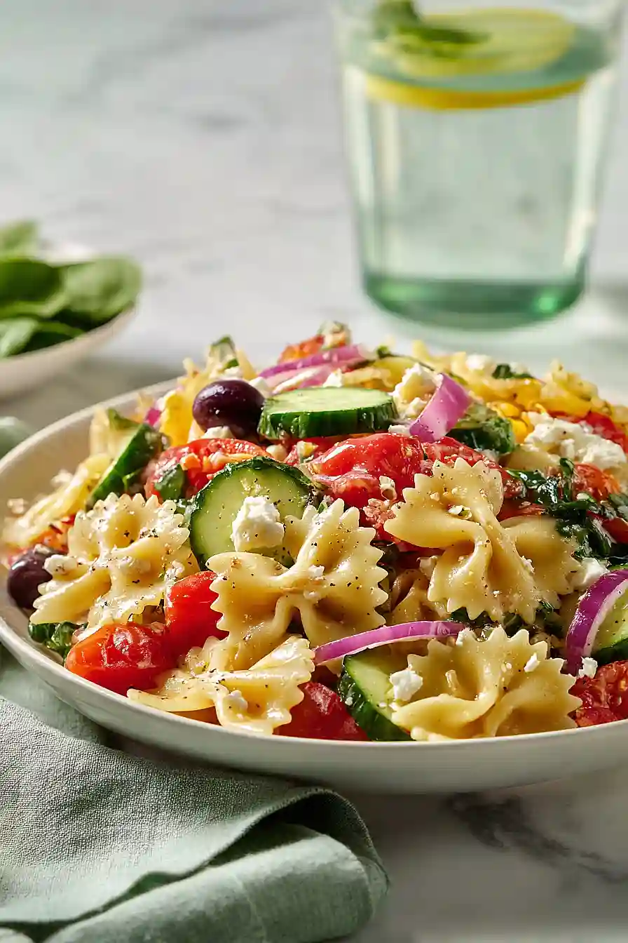 bowtie greek pasta salad
