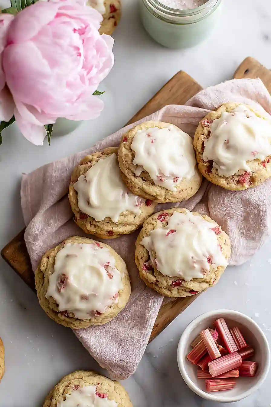 rhubarb cookies with frosting