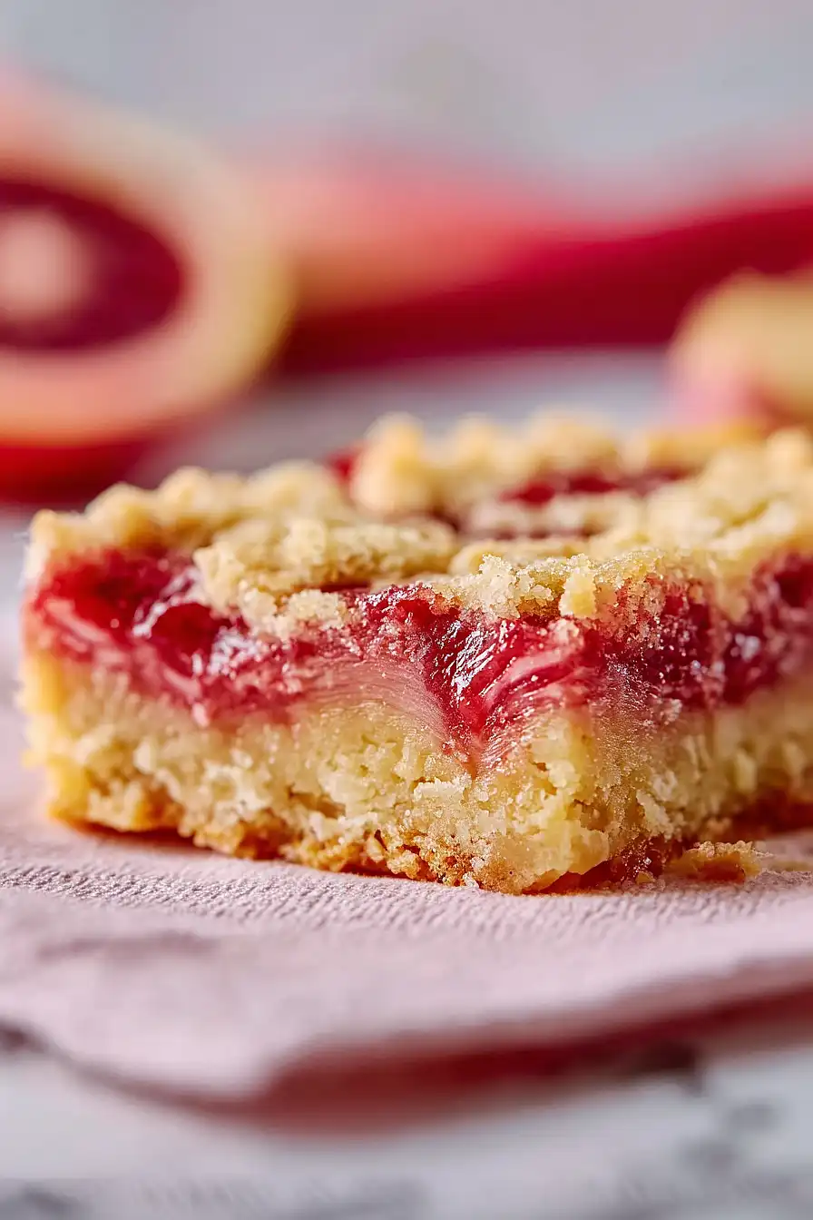 swirled rhubarb bars