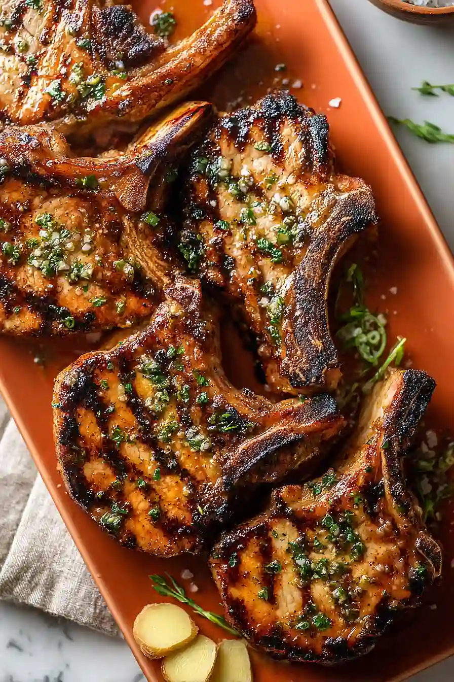 grilled sous vide pork chops