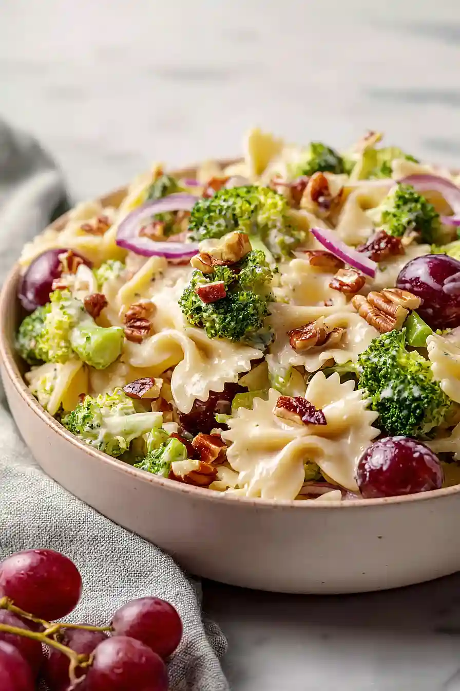 bowtie pasta salad with grapes