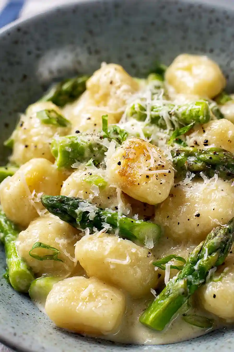 gnocchi and asparagus