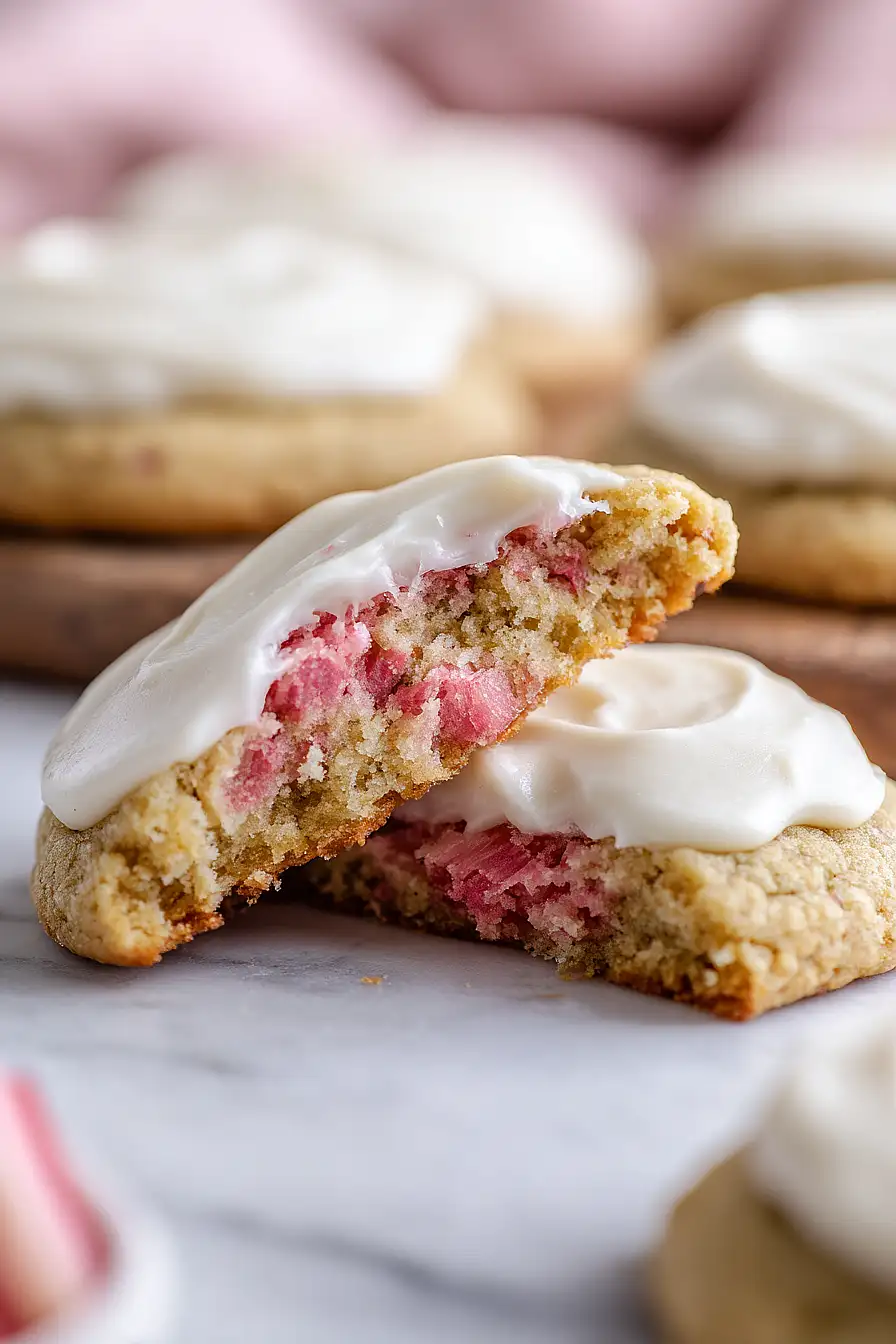 rhubarb cookies with frosting