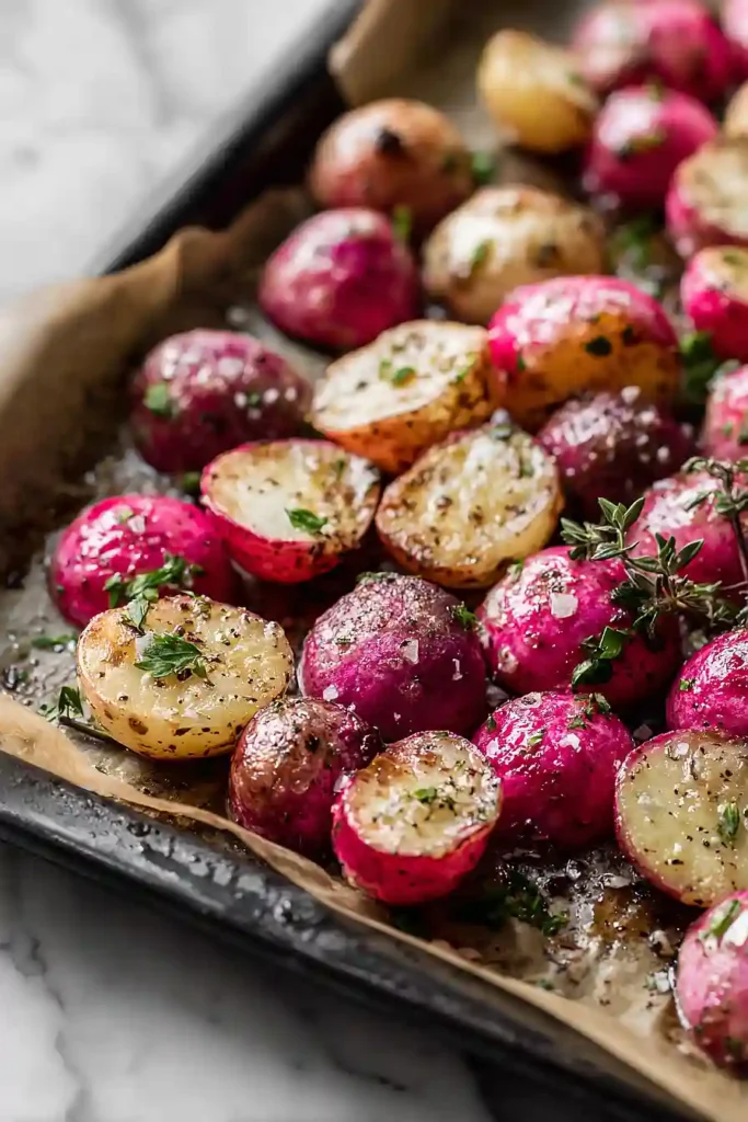 roasted radishes