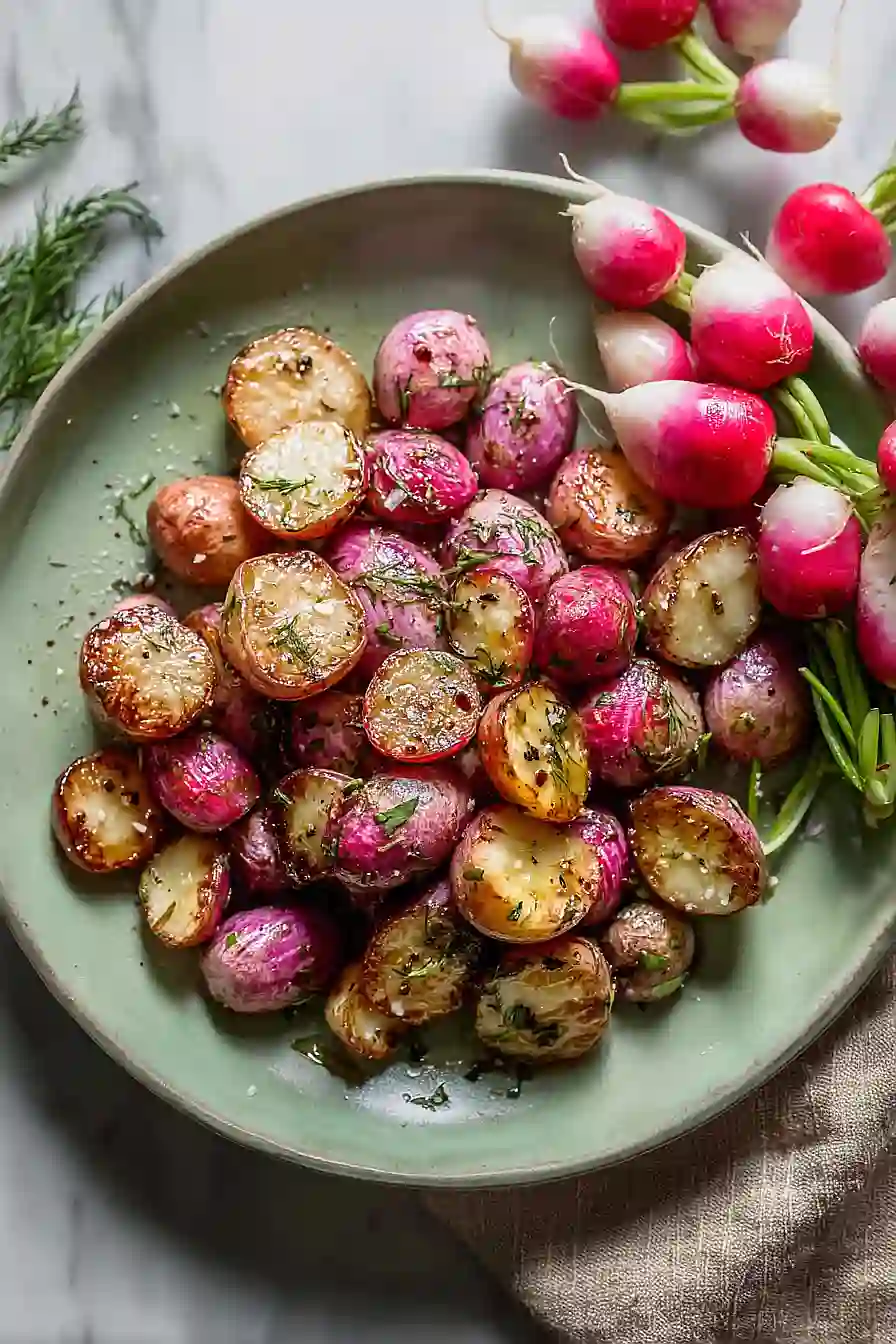 roasted radishes