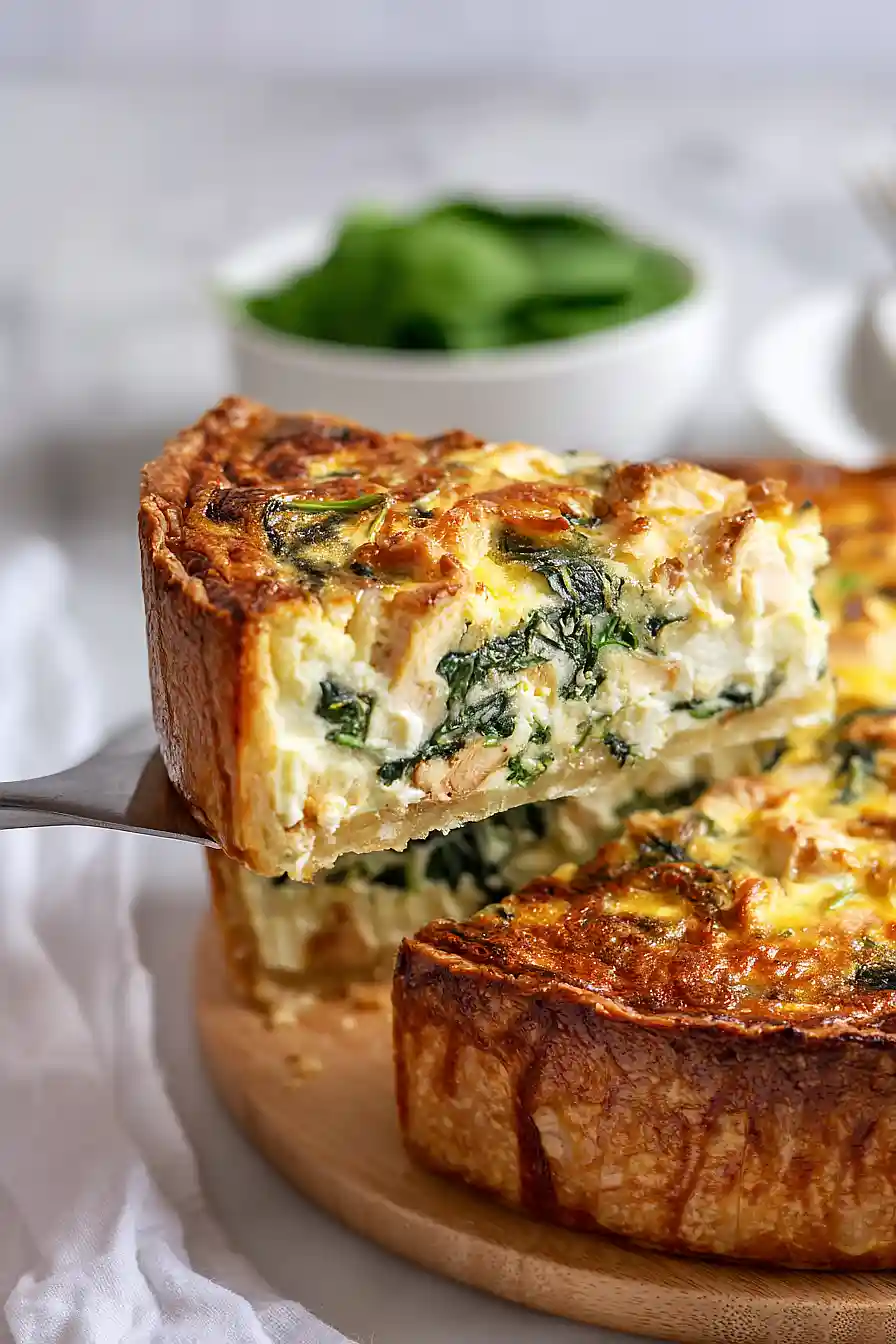 chicken and spinach quiche