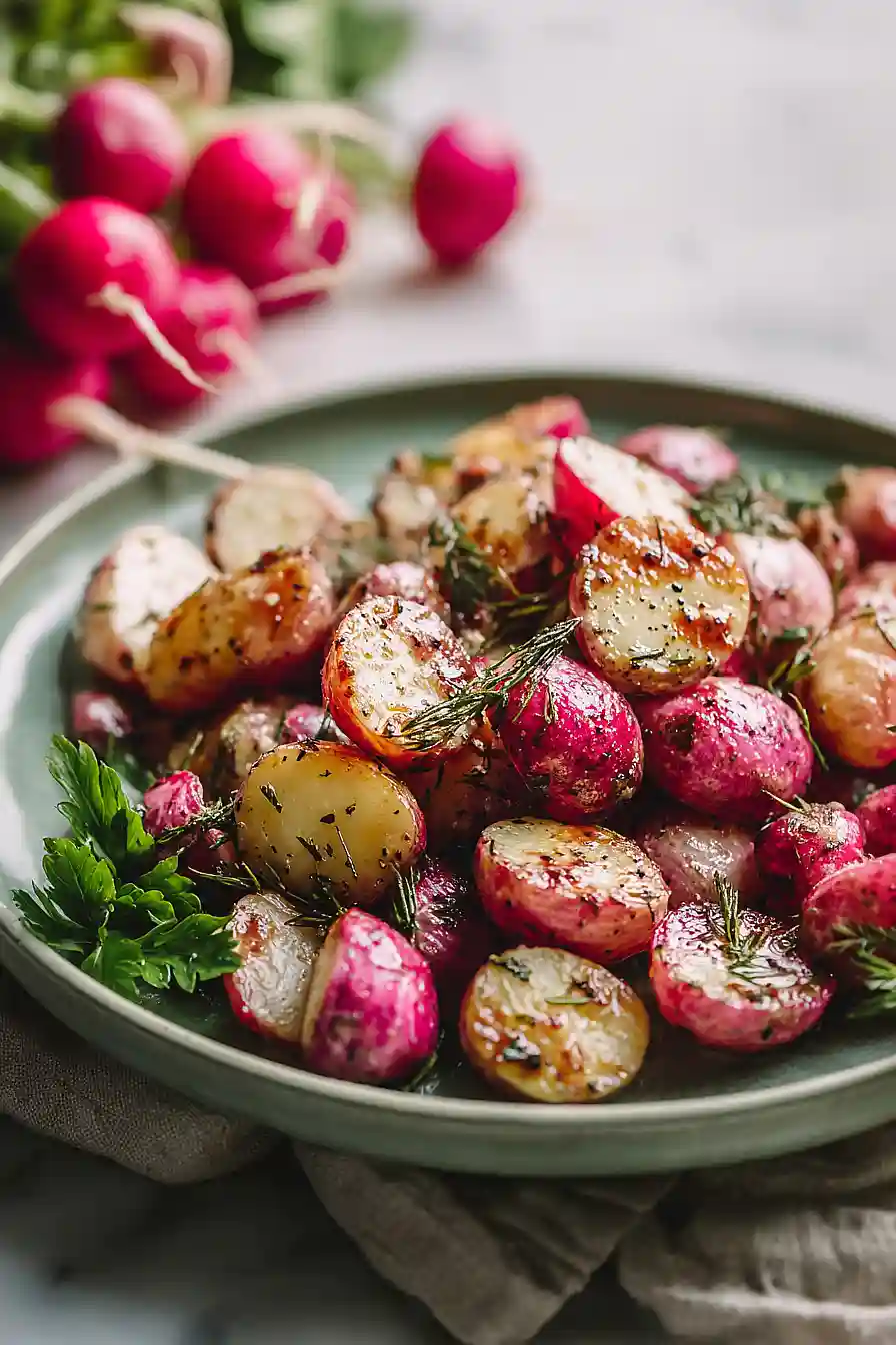 roasted radishes