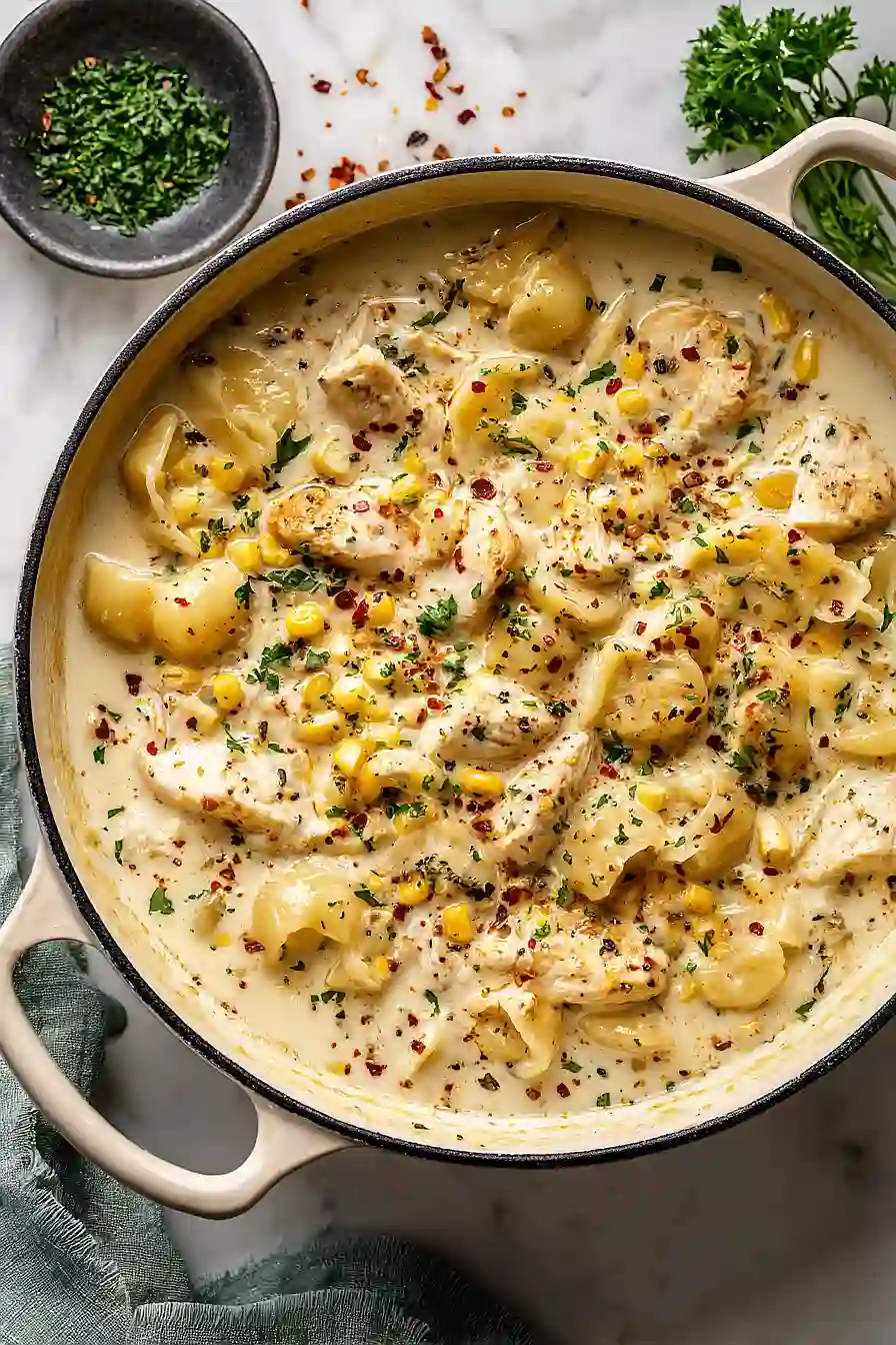 garlic parmesan chicken chowder