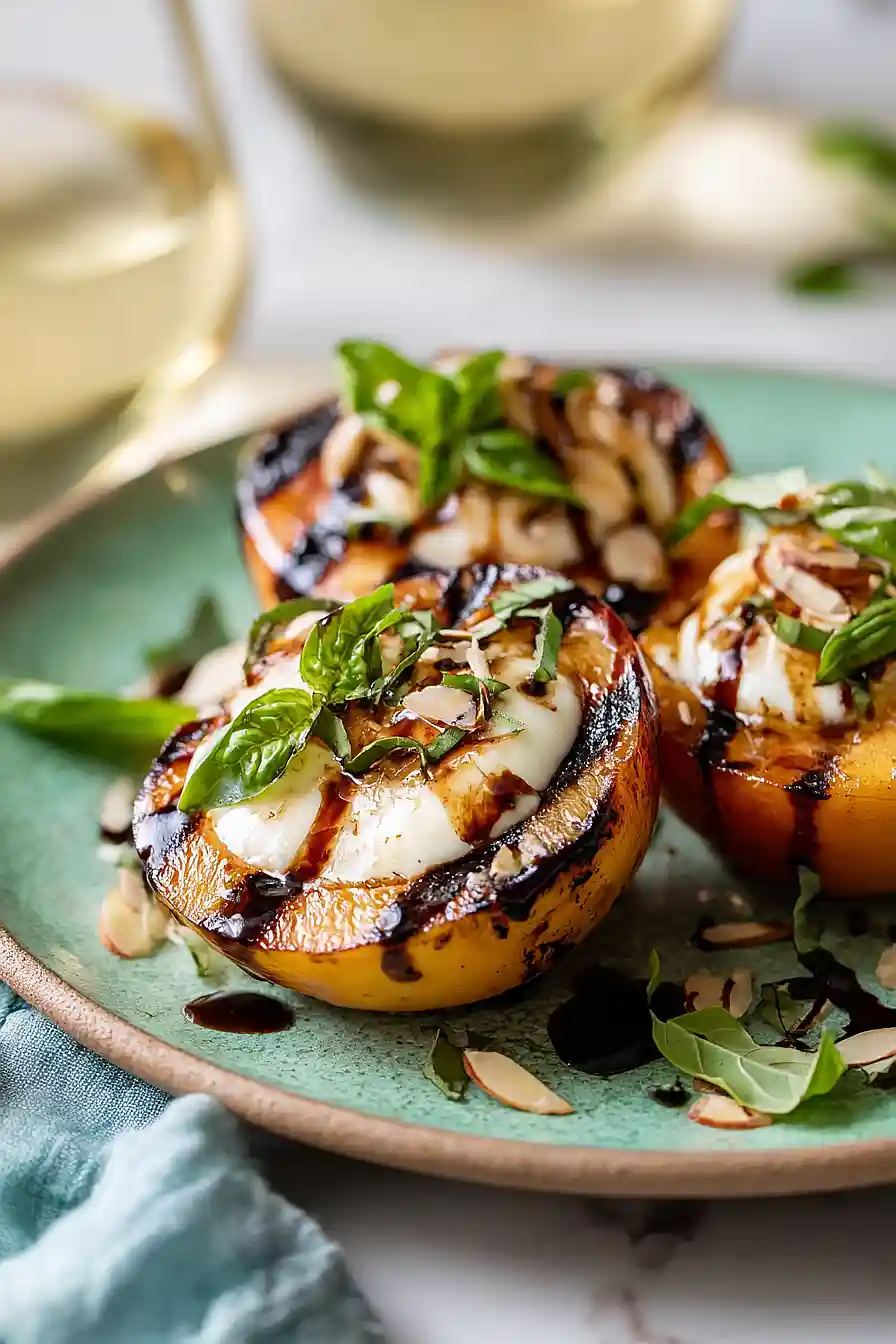 grilled peaches with mozzarella