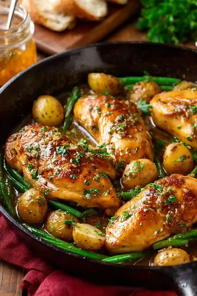 honey mustard chicken and green beans