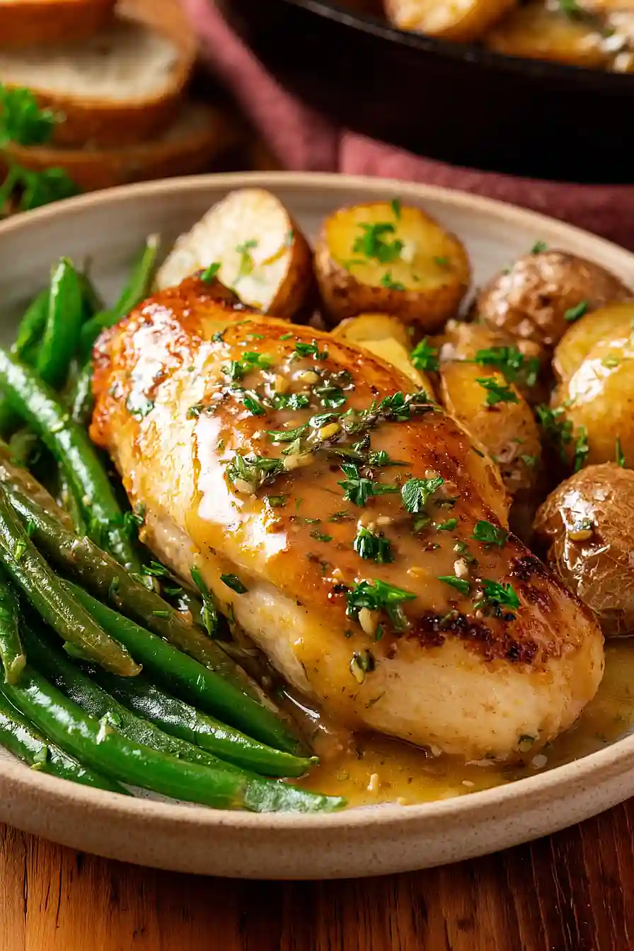 honey mustard chicken and green beans