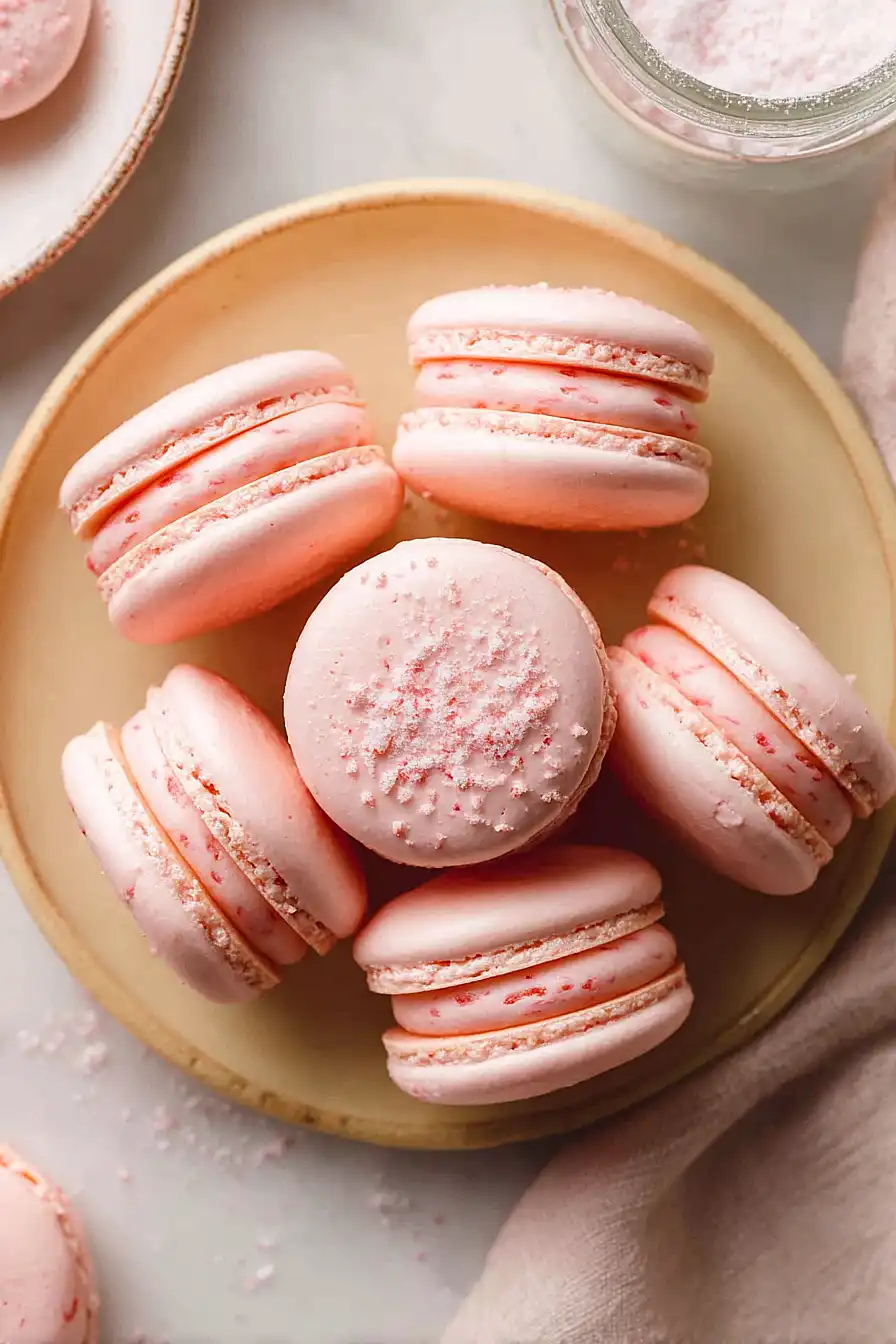 strawberry macarons