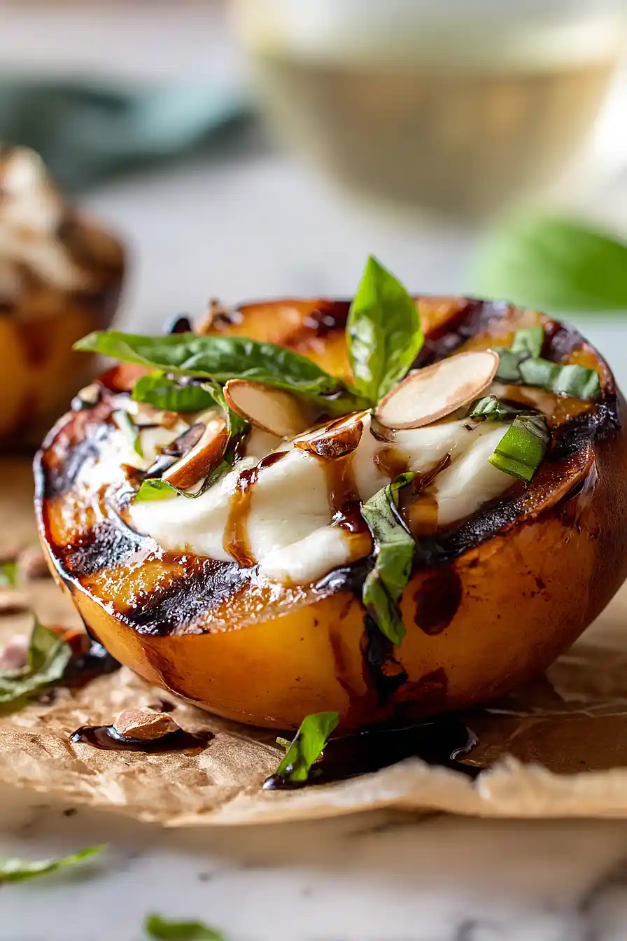 grilled peaches with mozzarella