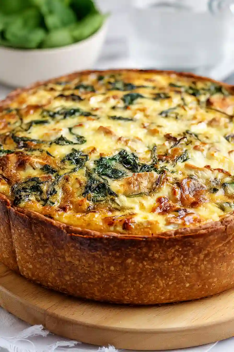 chicken and spinach quiche