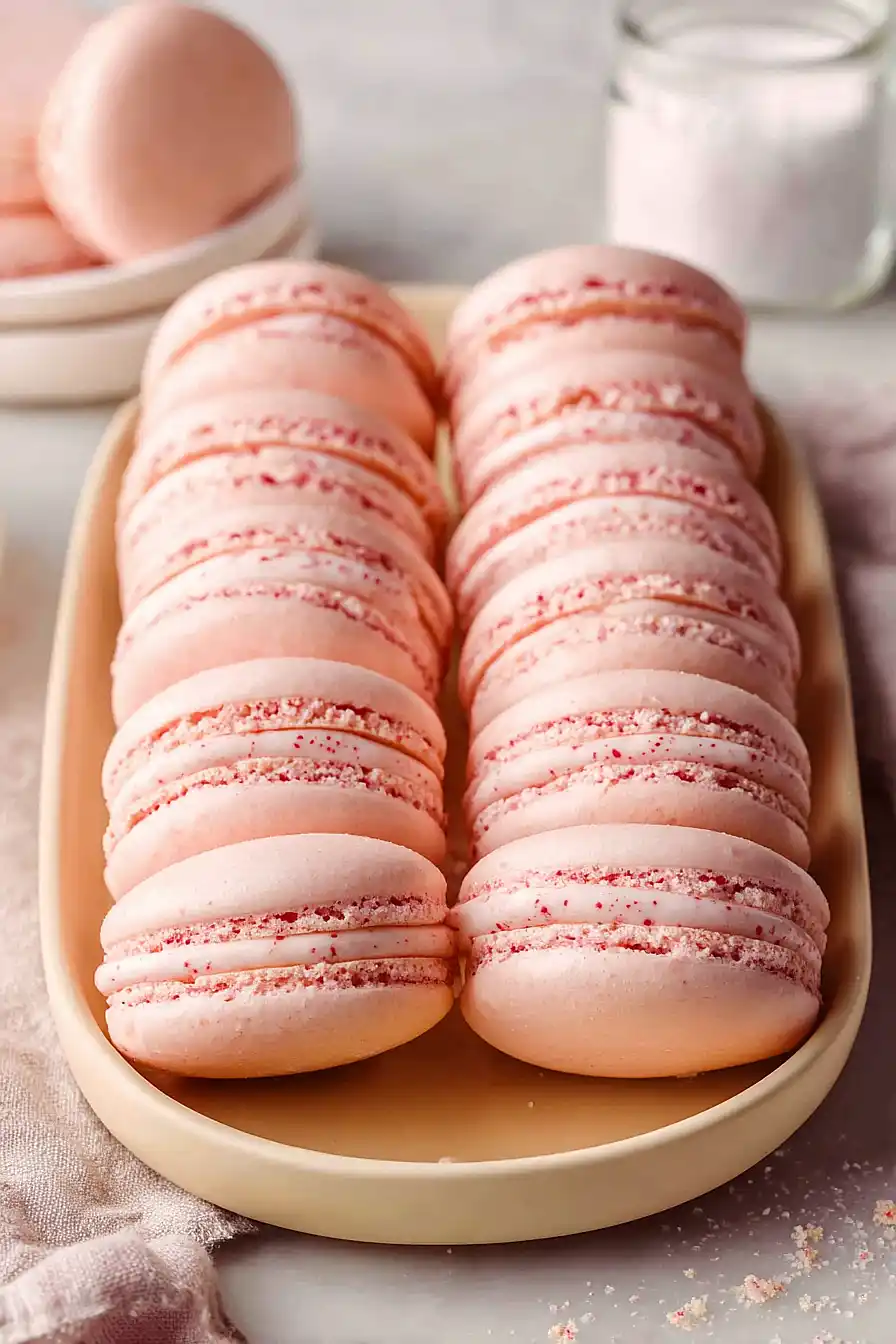 strawberry macarons