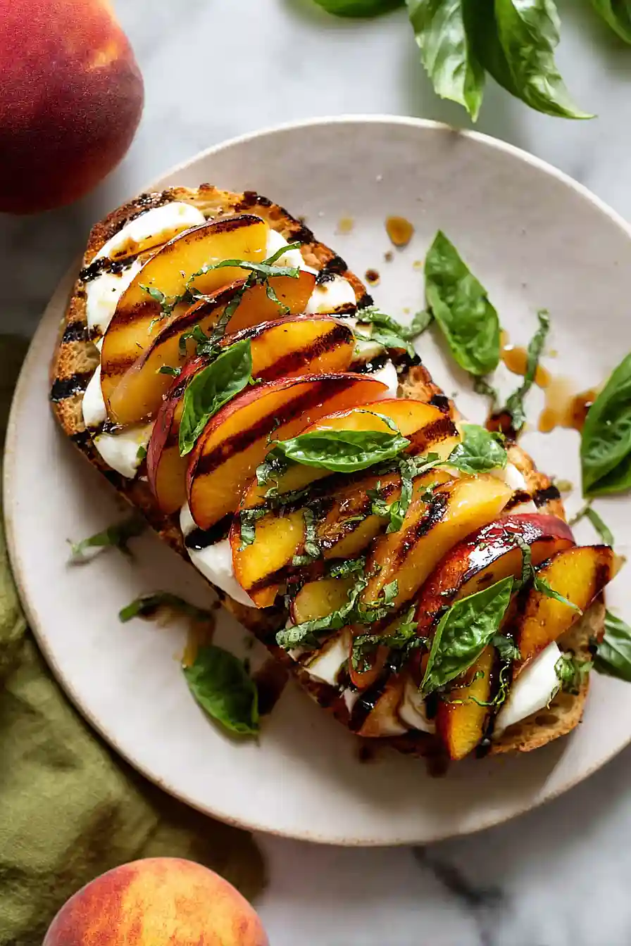 grilled peach toast