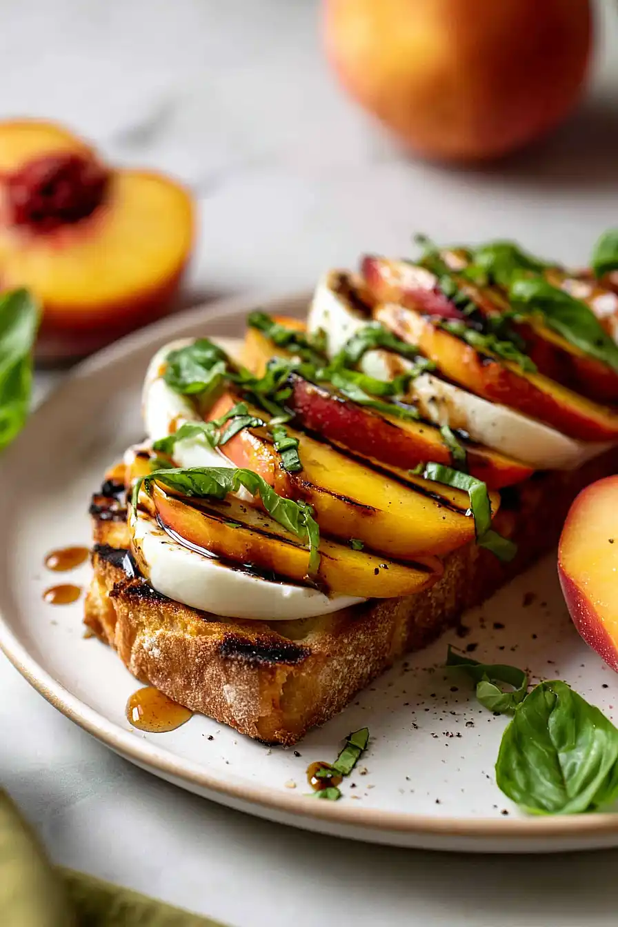 grilled peach toast