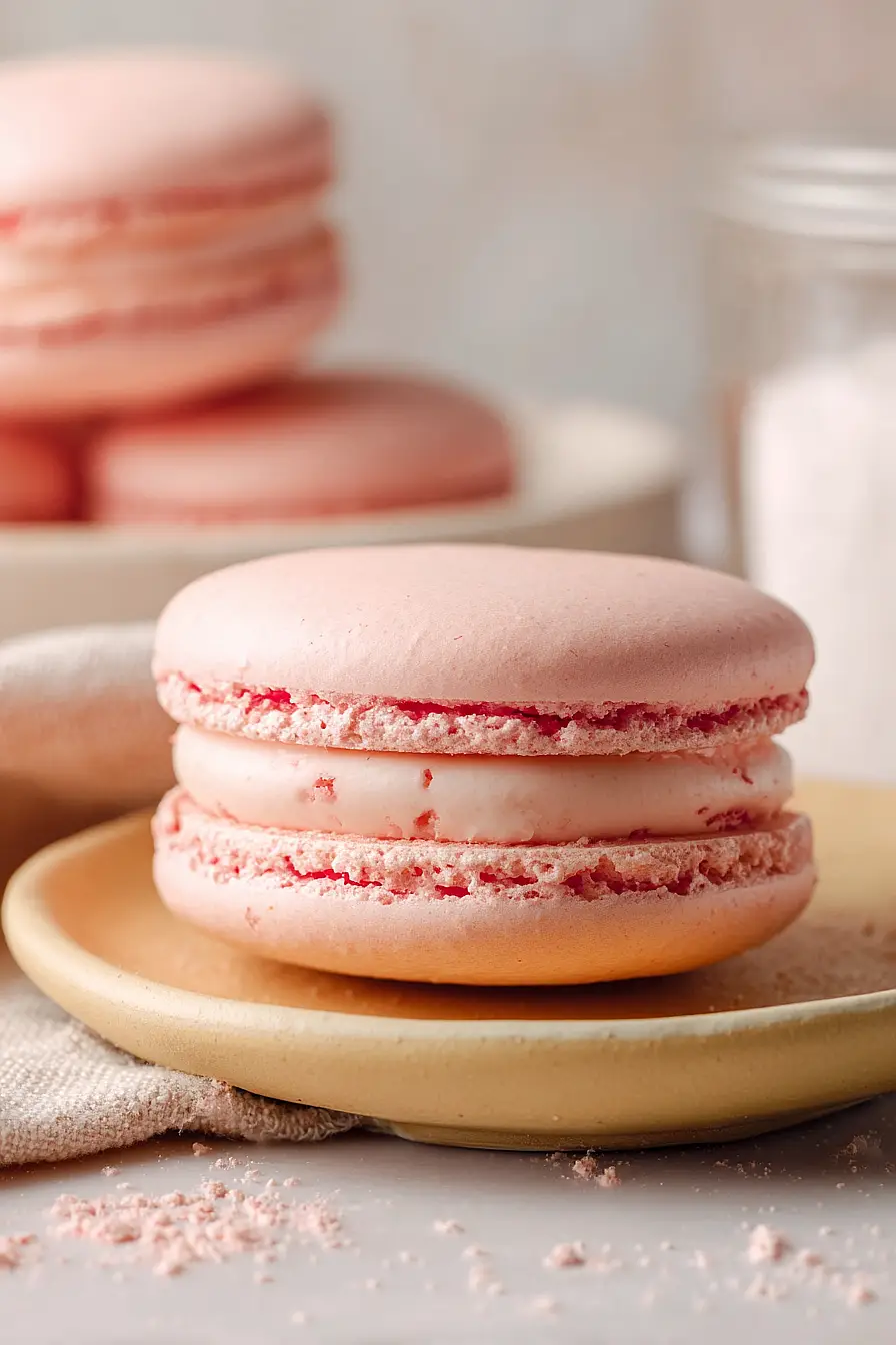 strawberry macarons